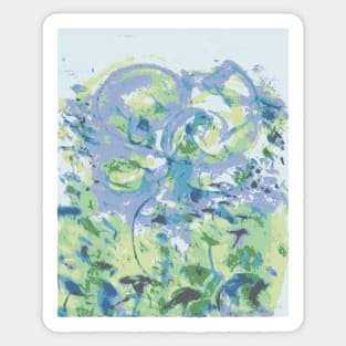 Blue Flower Soft Pastels Sticker